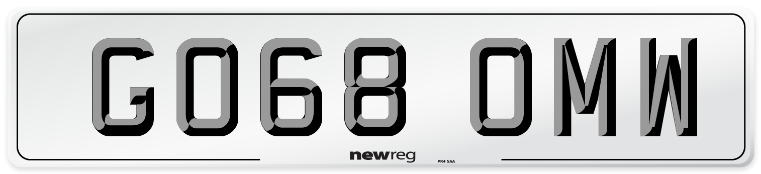 GO68 OMW Number Plate from New Reg